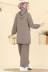Kapüşon Detaylı Pantolonlu Takım 3258HBS856-MS Koyu Vizyon - Thumbnail
