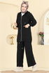 Kapüşon Detaylı Pantolonlu Takım 3258HBS856-MS Siyah - Thumbnail