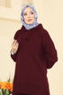Kapüşon Detaylı Triko Takım 1079BRZ597-MS Bordo - Thumbnail