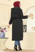 Kapüşonlu Kapitone Kaban 4009HN394-MS Siyah - Thumbnail