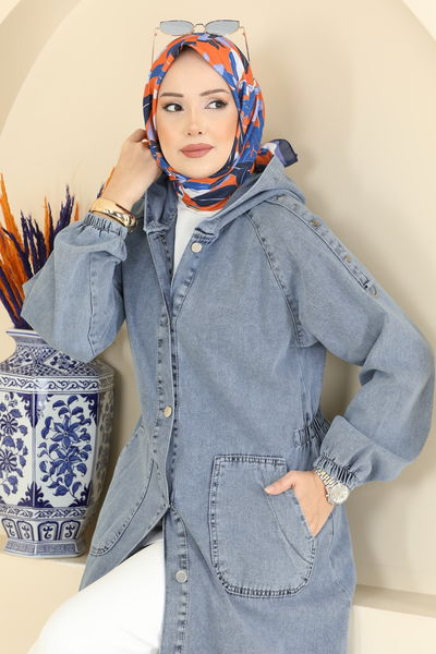 O.R.G. - Kapüşonlu Kot Kap 1352ORG1169-MS Açık Kot - 422869