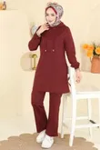 P.L. - Kapüşonlu Rahat İkili Takım PL9210-MS Bordo