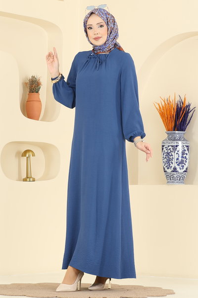 B.M.R. - Kare Yaka Aerobin Elbise 5006BM387-MS İndigo - 420740