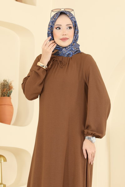 B.M.R. - Kare Yaka Aerobin Elbise 5006BM387-MS Kahve - 420716