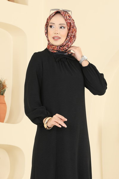 B.M.R. - Kare Yaka Aerobin Elbise 5006BM387-MS Siyah - 420728