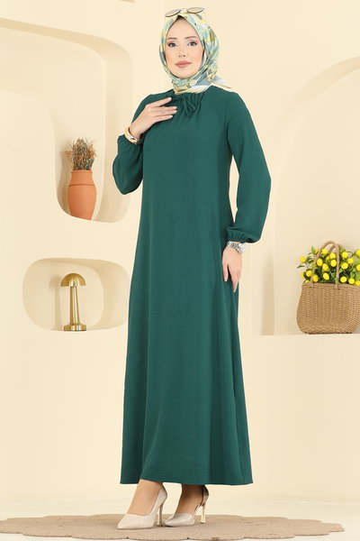 B.M.R. - Kare Yaka Aerobin Elbise 5006BM387-MS Zümrüt - 420735