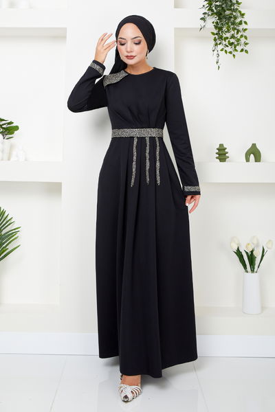 MRV S.L. - Kemeri Taş İşlemeli Abiye 5029SL890-M Siyah - 344436