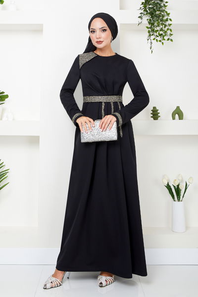 MRV S.L. - Kemeri Taş İşlemeli Abiye 5029SL890-M Siyah - 344437