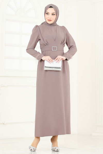 A.R.L. - Kemeri Taşlı Kalem Abiye Elbise 3008ARL1089-MS Vizyon - 400559