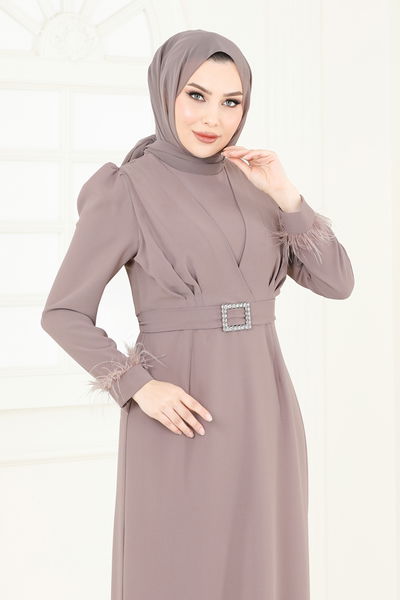 A.R.L. - Kemeri Taşlı Kalem Abiye Elbise 3008ARL1089-MS Vizyon - 400561