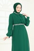 Kemeri Taşlı Şifon Abiye Takım 4272AB368-MS Zümrüt - Thumbnail