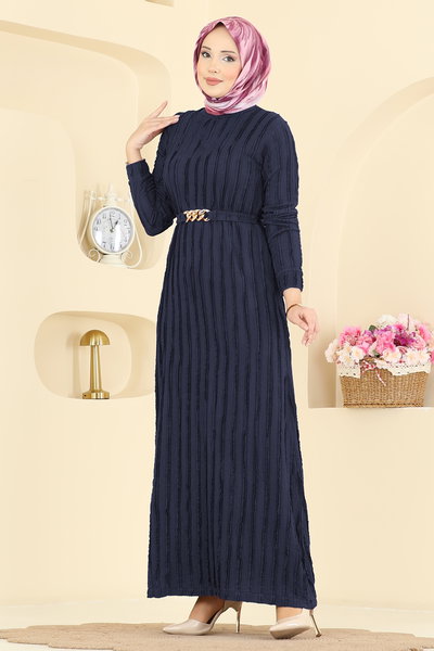 O.Z.N. - Kemeri Zincir Detaylı Elbise 7001OZN1046-MS Laci - 425151