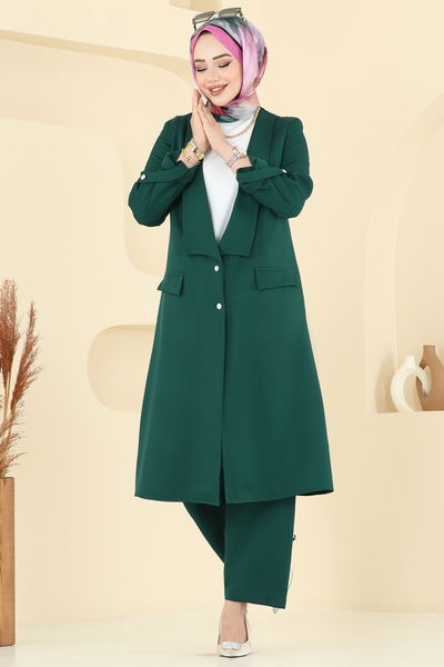 P.L.K. - Kol Apolet Detaylı Takım 9163PLK541-MS Zümrüt - 386004