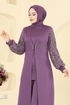 Kolları Fileli Şık Takım ASM2832-MS Lila - Thumbnail