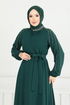 Kolları İşlemeli Abiye 6089LPN909-M Zümrüt - Thumbnail