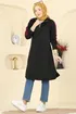 Kolları Şeritli İki İplik Tunik 1006ETT926-MS Siyah - Thumbnail