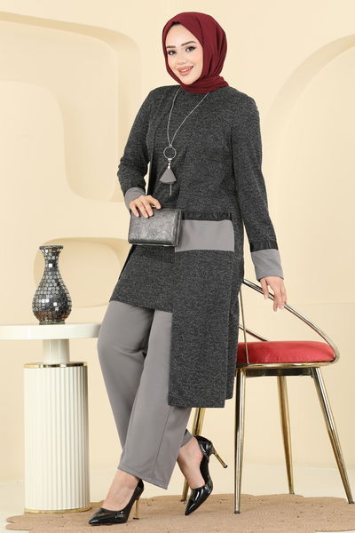 A.S.M.K. - Kolye Detaylı İkili Takım 2838ASMK1074-MS Siyah - 411002