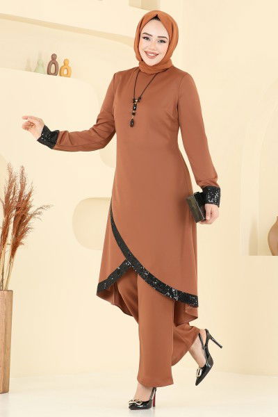 A.S.M.K. - Kolyeli Pul Payet Takım 4559ASMK1074-MS Taba