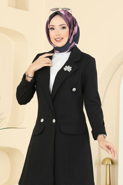 S.L. - Kruvaze Yaka Ceketli Takım 2766SL432-MS Siyah - 416436