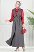 Kruvaze Yaka Etekli Takım 23022UKB139-MS Antrasit - Thumbnail