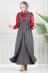 Kruvaze Yaka Etekli Takım 23022UKB139-MS Antrasit - Thumbnail