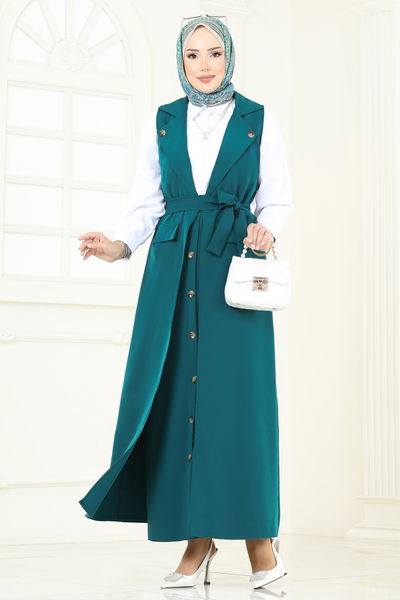 U.K.B. - Kruvaze Yaka Etekli Takım 23022UKB139-MS Petrol - 360267