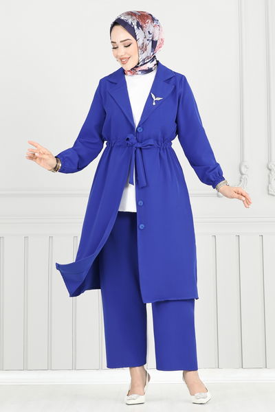 M.R. - Kruvaze Yaka İkili Takım 021MR1078-MS Saks - 383817