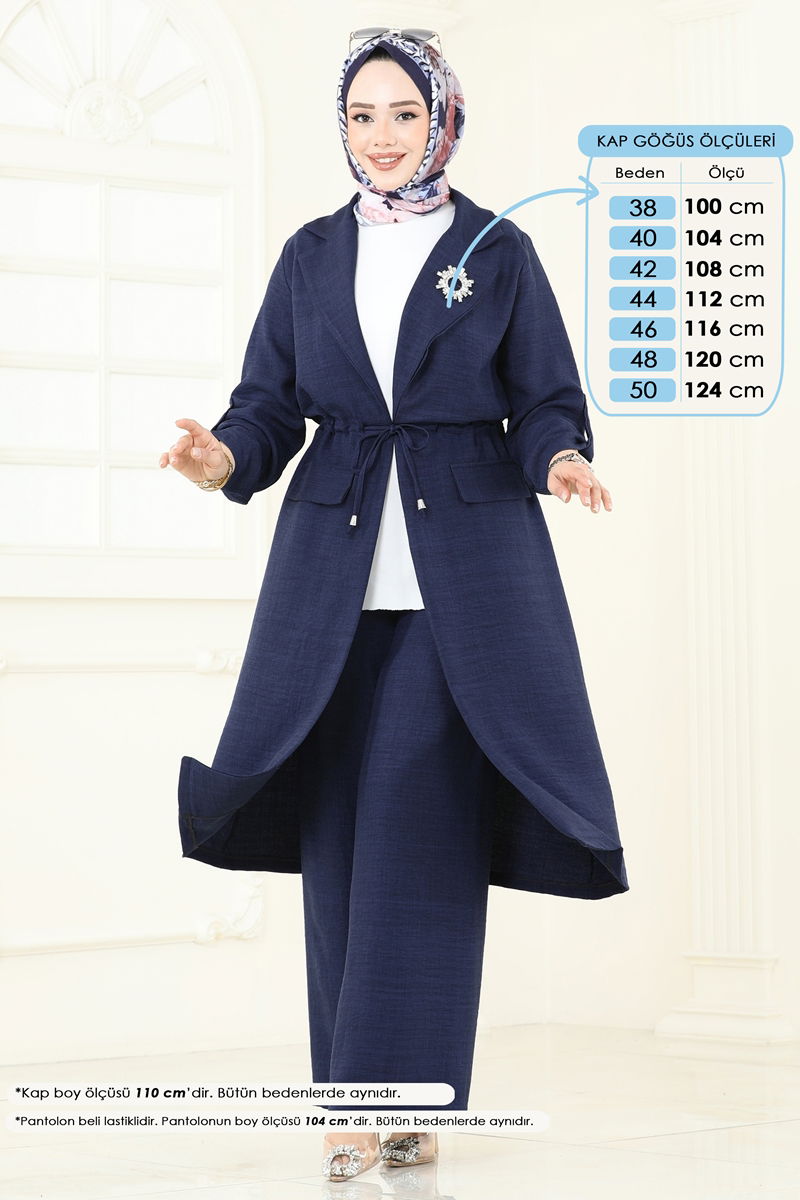 Kruvaze Yaka Tesettür Takım 2584MP806-MS Laci