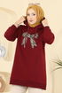 Kurdele Desen Üç İplik Tunik 5286TEG847-MS Bordo - Thumbnail