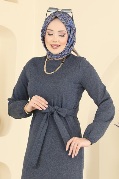 P.R.M. - Kuşak Detaylı Tivit Elbise 702PM271-MS Laci - 422701