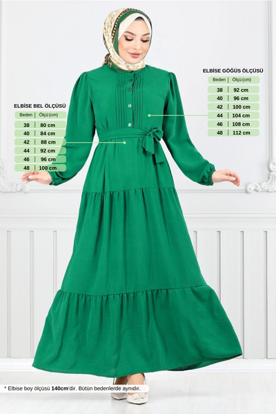 MRV A.S.N. - Kuşaklı Aerobin Elbise 207ASN936-M Zümrüt - 351908