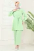 Kuşaklı Aerobin Tesettür Takım 8018TRT545-MS Fıstık Yeşili - Thumbnail