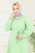 Kuşaklı Aerobin Tesettür Takım 8018TRT545-MS Fıstık Yeşili - Thumbnail