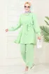 Kuşaklı Aerobin Tesettür Takım 8018TRT545-MS Fıstık Yeşili - Thumbnail