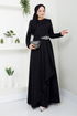 La Pierre Détaillé Hijab Robe Numéro 5022SL890 Noir - Thumbnail