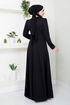 La Pierre Détaillé Hijab Robe Numéro 5022SL890 Noir - Thumbnail