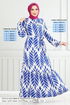 Leaf Patterned Hijab Dress 827OZR1047-M Saks - Thumbnail