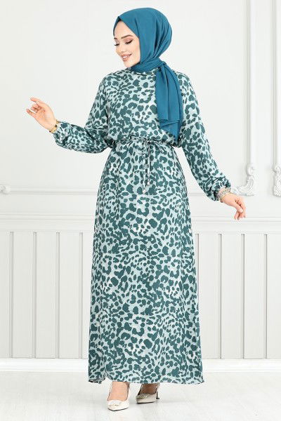 MRV O.Z.R. - Léopard Motif Viscose Robe Numéro de pièce 803OZR1047-M Huile