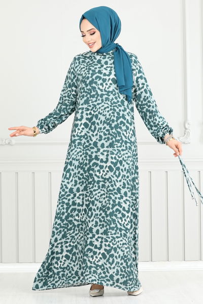 MRV O.Z.R. - Léopard Motif Viscose Robe Numéro de pièce 803OZR1047-M Huile - 350166