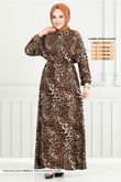 MRV O.Z.R. - Leopard Pattern Viscose Dress 803OZR1047-M Black