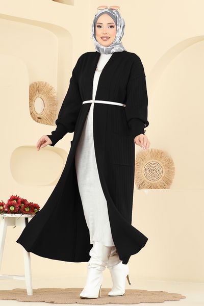 B.R.Z - Manşeti Aksesuar Düğmeli Hırka 7146BRZ597-MS Siyah - 415846