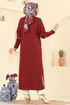 Manşeti Aksesuar Düğmeli Tunik 0021KLB1050-MS Bordo - Thumbnail