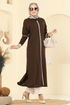 Manşeti Aksesuar Düğmeli Tunik 0021KLB1050-MS Kahve - Thumbnail