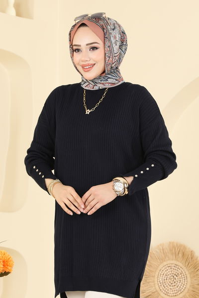 U.Z. - Manşeti Aksesuar Düğmeli Tunik 2425UZ662-MS Siyah - 414193