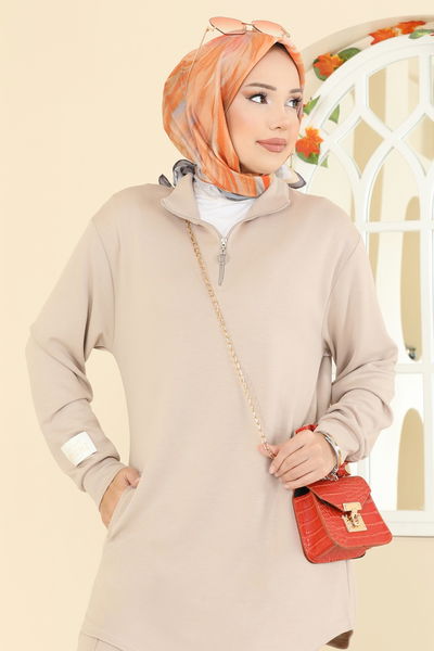 A.Y.D. - Manşeti Armalı Modal Takım 2740AYD574-MS Taş - 405926