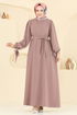 Manşeti Bağcıklı Tesettür Elbise 7121BG354-MS Vizyon - Thumbnail