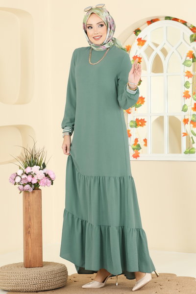 M.O.R. - Manşeti Garni Detaylı Aerobin Elbise 5006MDA386-MS Çağla - 427921