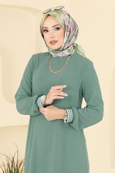 M.O.R. - Manşeti Garni Detaylı Aerobin Elbise 5006MDA386-MS Çağla - 427922