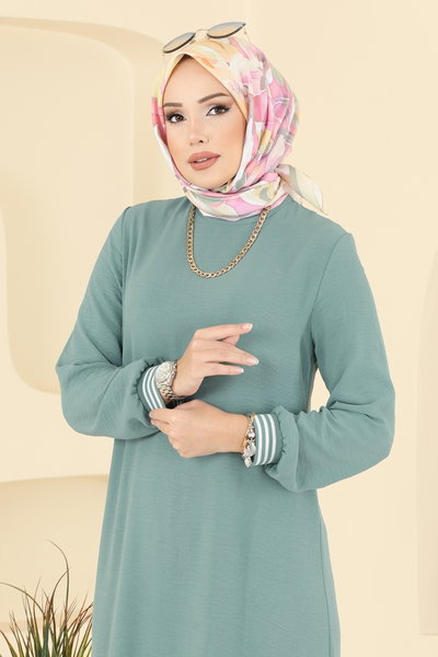 M.O.R. - Manşeti Garni Detaylı Aerobin Elbise 5006MDA386-MS Mint - 427859