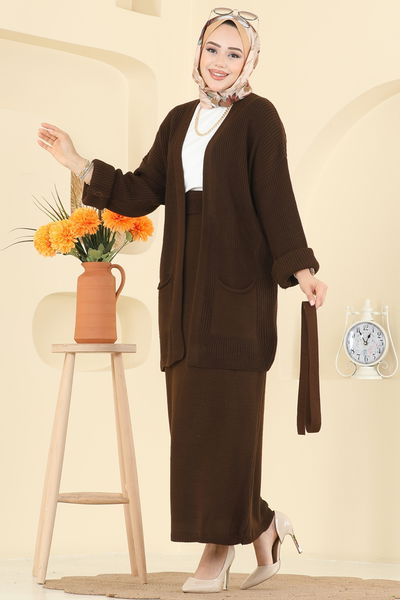 H.B.S. - Manşeti Katlama Detaylı Takım 1017HBS856-MS Kahve - 418843